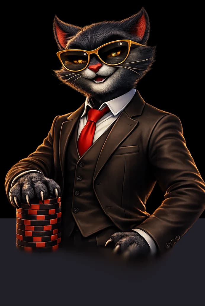 Personagem com fichas de jogo