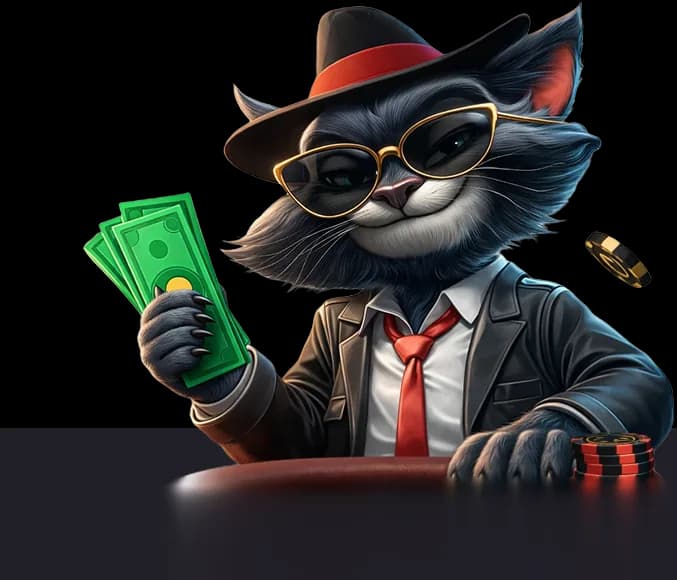 Personagem com dinheiro e fichas